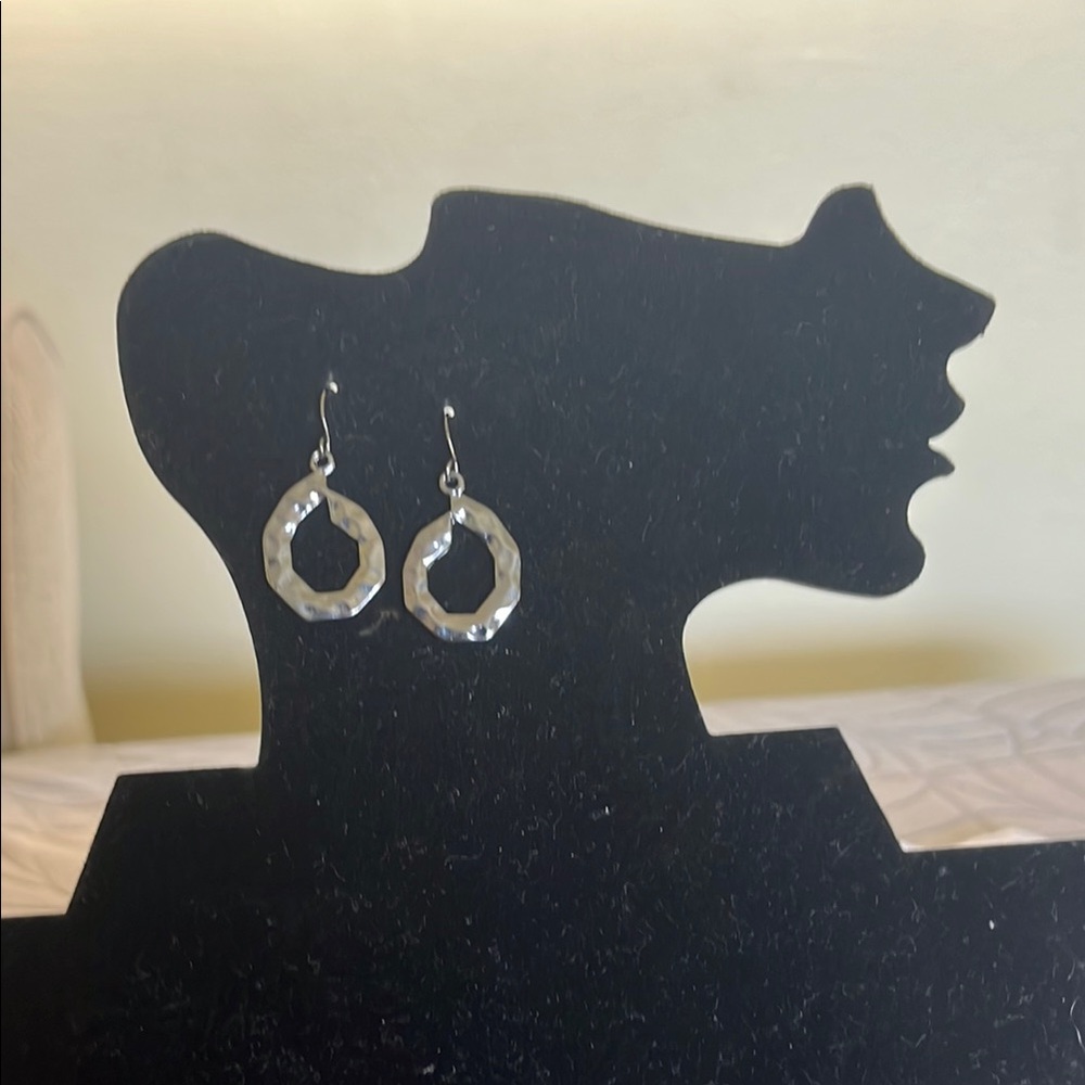 Elegant Silver/Gunmetal Hoop Earrings